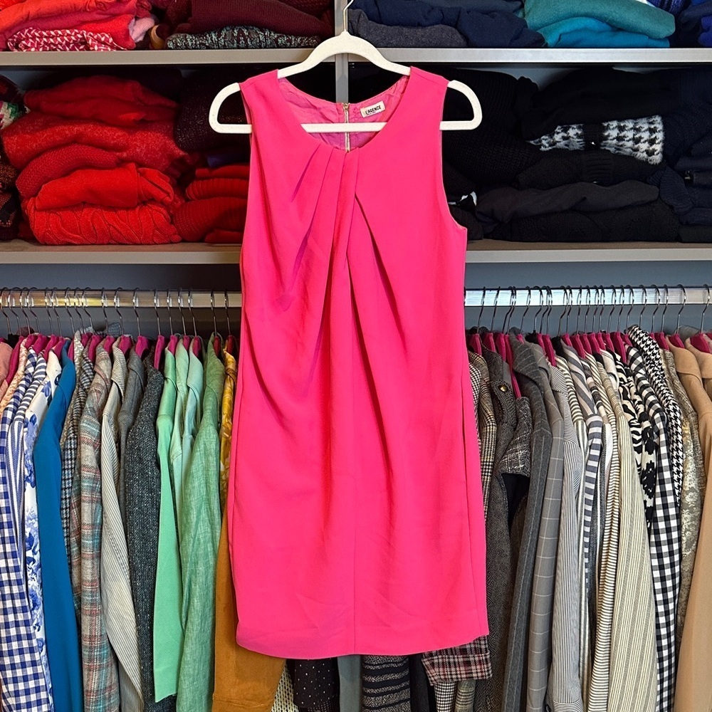 L’Agence pink sleeveless exposed back zipper 2 pocket sheath dress size XS